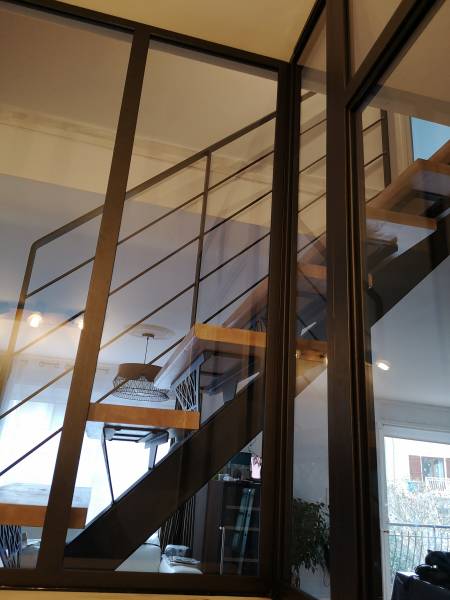 fabrication et pose d'une escalier et d'un garde-corps à Taluyers