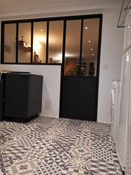 réalisation d'une verrière et d'une porte battante à Vaugneray